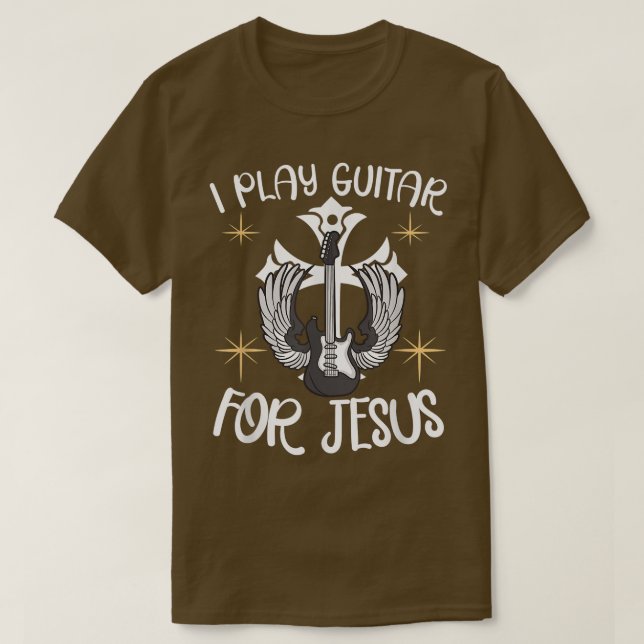 I Play Guitar For Jesus Christian Guitarist Guitar T Shirt (Design framsida)