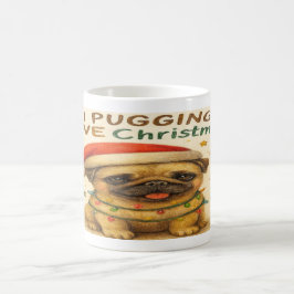 “I Plugging Love Christmas” Cute Christmas Pug Mug Kaffemugg
