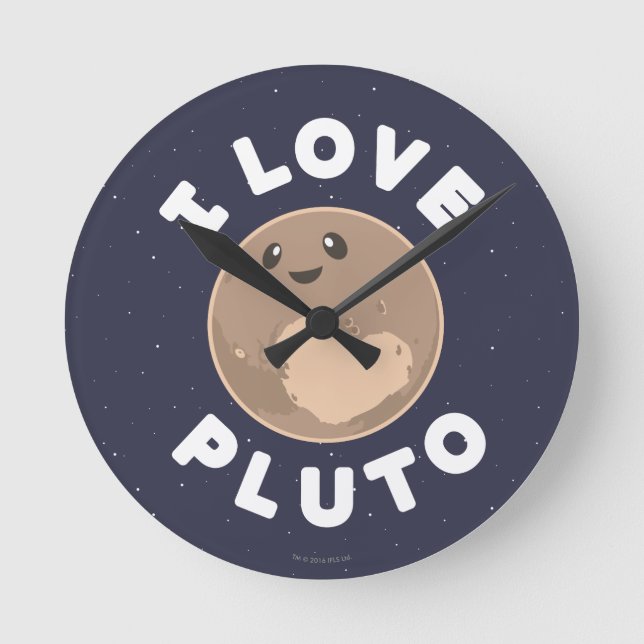 I Pluto Kärlek Rund Klocka (Framsida)