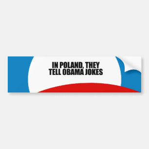 I Polen berättar de Obama skämt Bildekal