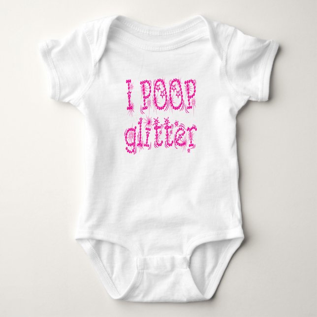 I Poop Glitter Rosa Baby One Biet Tröja (Framsida)