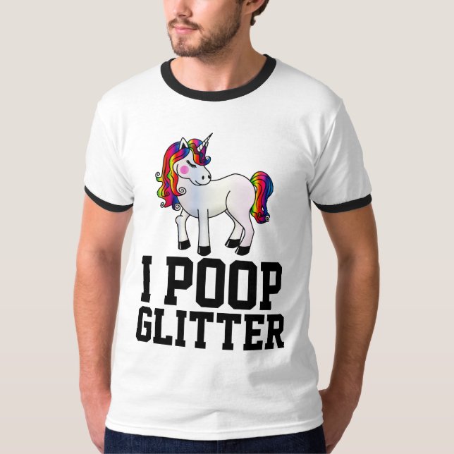 I POOP GLITTER UNICORN T-SHIRTS TEES (Framsida)