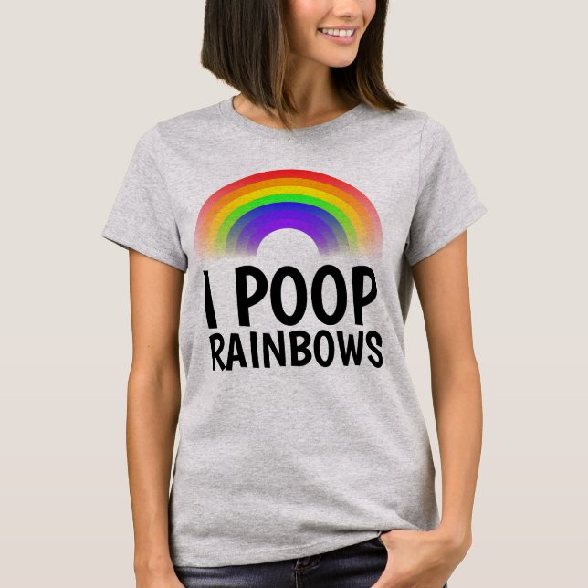 I POOP RAINBOWS Funny T-shirts (Framsida)