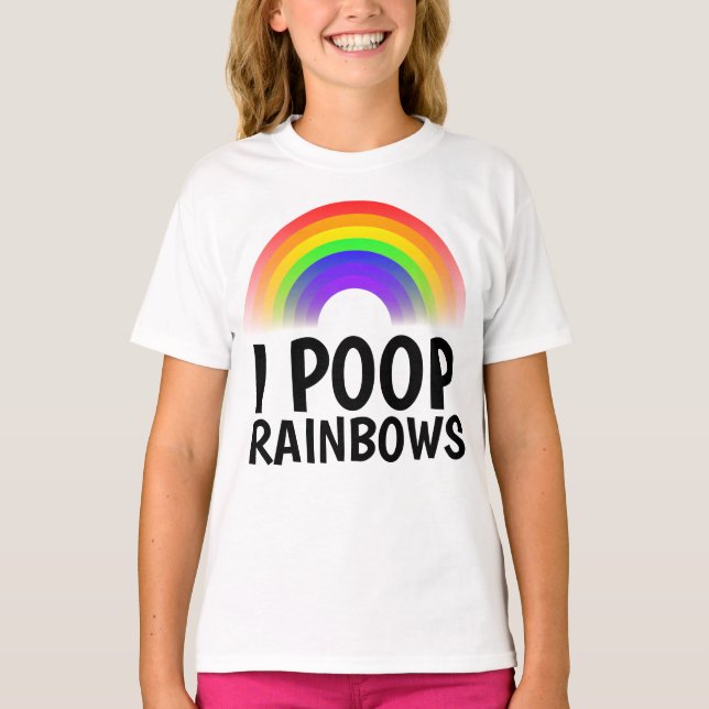 I POOP RAINBOWS Funny T-shirts (Framsida)