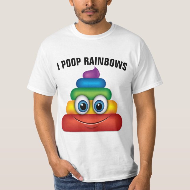 I POOP RAINBOWS Funny T-Shirts (Framsida)