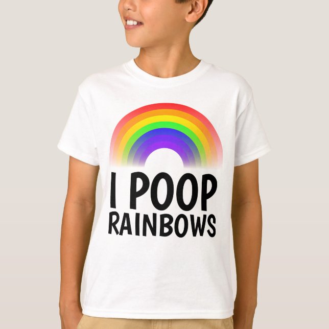 I POOP RAINBOWS Funny T-shirts (Framsida)