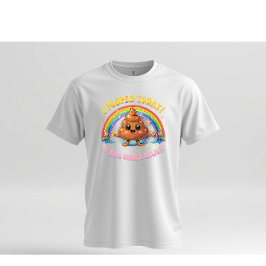 I Pooped Today Funny Rainbow Cartoon Humor Design T Shirt