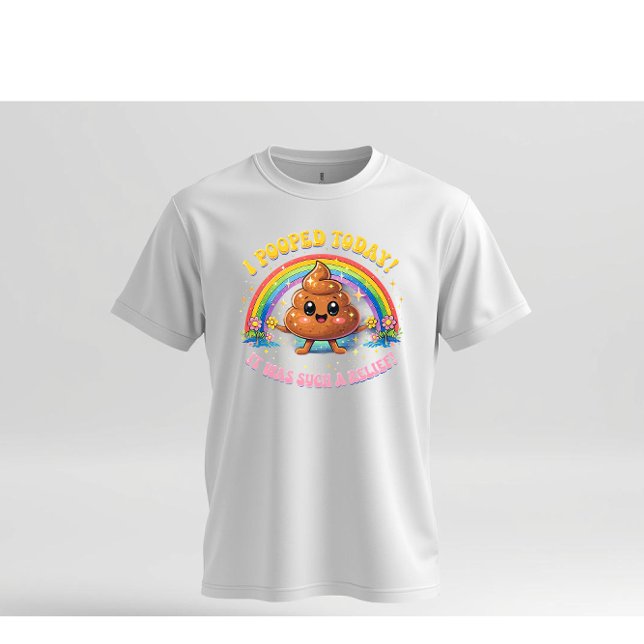 I Pooped Today Funny Rainbow Cartoon Humor Design T Shirt (Skapare uppladdad)