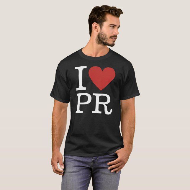 I ❤️ PR for PR Employee ANPASSNINGSBAR Manar T Shirt (Hel framsida)