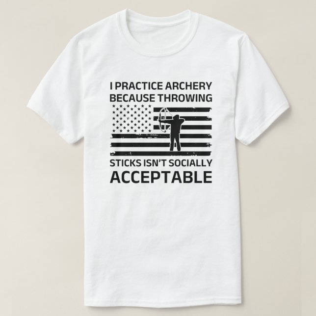 I Practice Archery | Funny Archery T Shirt (Design framsida)