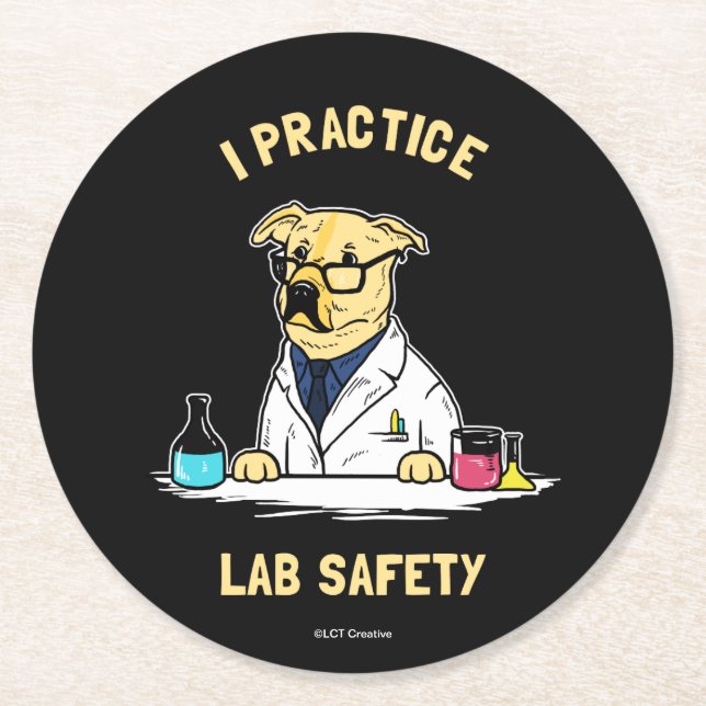 I Practice Lab Safety Underlägg Papper Rund (Framsidan)