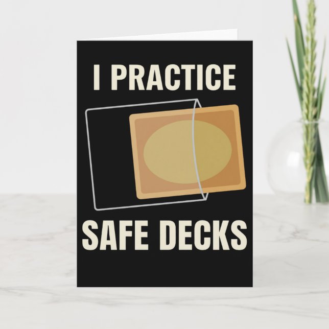 I Practice Safe Decks Carpenter Builder Worksite Kort (Framsida)
