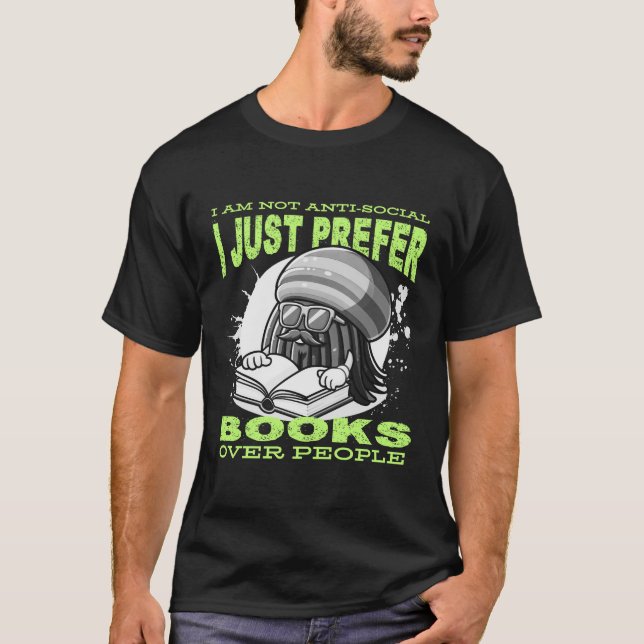 I prefer books t shirt (Framsida)