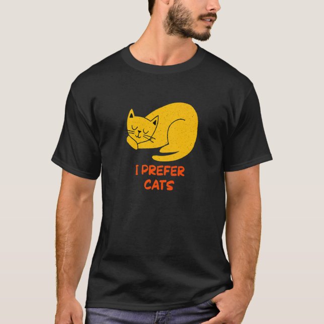 I Prefer Cats Introvert Cat  Antisocial Kitten Cat T Shirt (Framsida)
