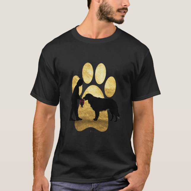 I Prefer Dogs Over People – Faux-Gold Paw & Silhou T Shirt (Framsida)