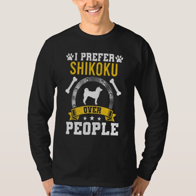 I Prefer Shikoku Over People Dog T Shirt (Framsida)