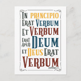 I Principio Erat Verbum Latin Bible Verse Vykort
