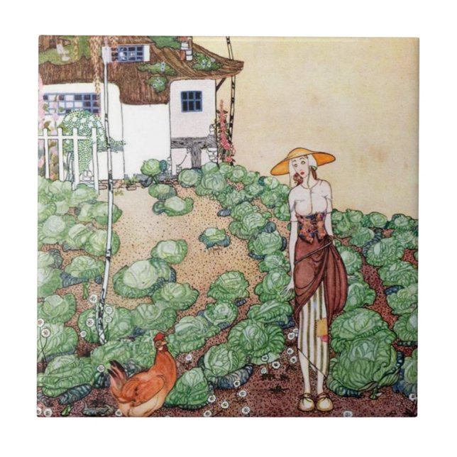 I pulver och krinolin 1912 av Kay Nielsen Kakelplatta (Framsidan)