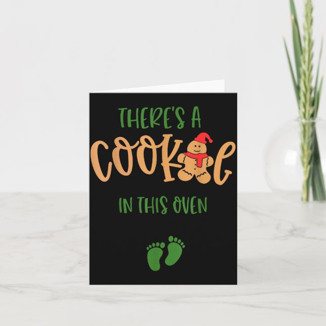 I Put A Cookie In That Oven Couples Christmas Preg Kort (Framsida)