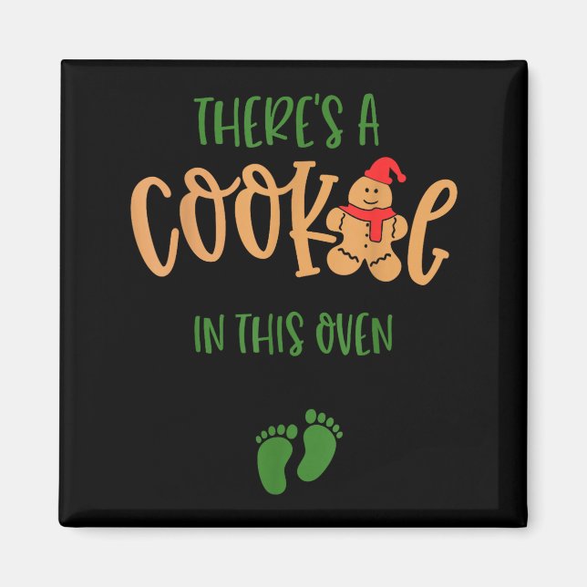 I Put A Cookie In That Oven Couples Christmas Preg Magnet (Framsidan)