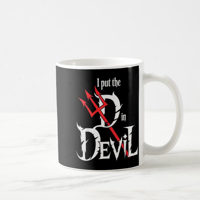 I Put D In Devil Halloween Funny Couple Halloween  Kaffemugg (Höger)