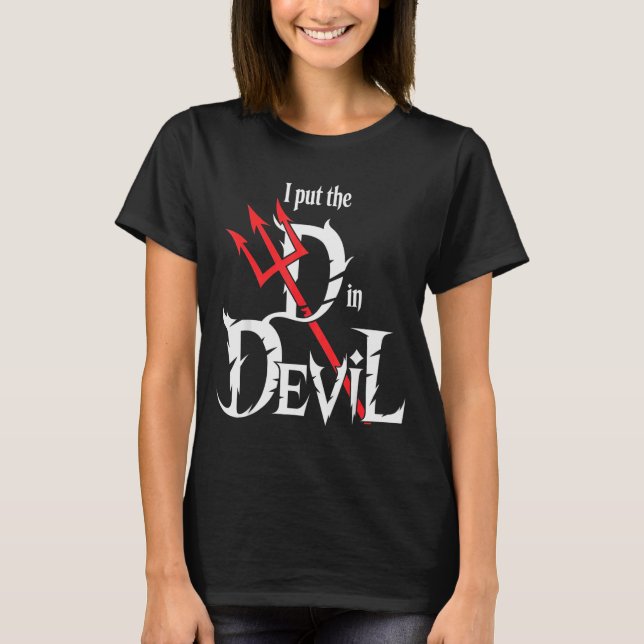 I Put D In Devil Halloween Funny Couple Halloween  T Shirt (Framsida)