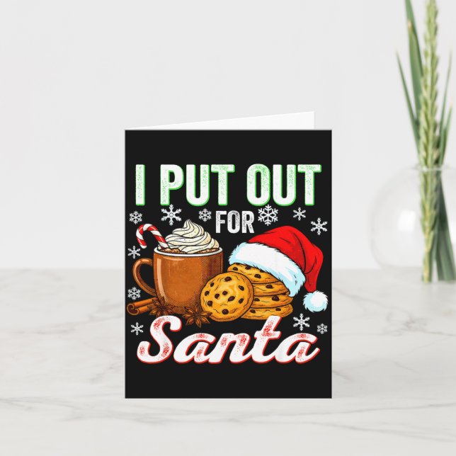 I Put Out For Santa Funny Xmas Christmas Couple Ma Kort (Framsida)