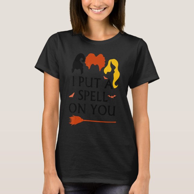 I Put Spell On You Witch Sisters Halloween Quote T Shirt (Framsida)