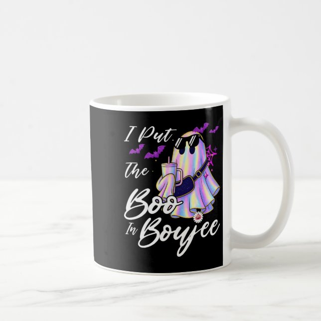 I Put The Boo In Boujee Funny Leopard Boujie Ghost Kaffemugg (Höger)