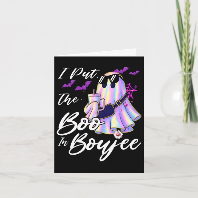 I Put The Boo In Boujee Funny Leopard Boujie Ghost Kort (Framsida)