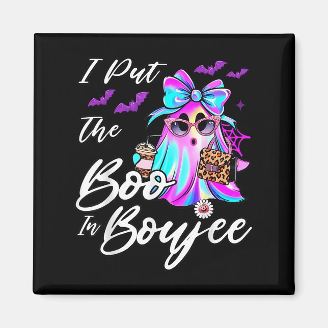 I Put The Boo In Boujee Funny Leopard Boujie Ghost Magnet (Framsidan)