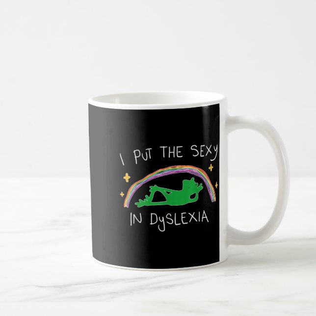 I Put The Y In Dyslexia Funny Cute Frog  Kaffemugg (Höger)