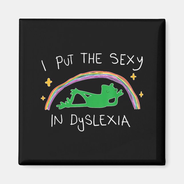 I Put The Y In Dyslexia Funny Cute Frog  Magnet (Framsidan)