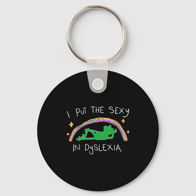 I Put The Y In Dyslexia Funny Cute Frog  Nyckelring (Framsida)