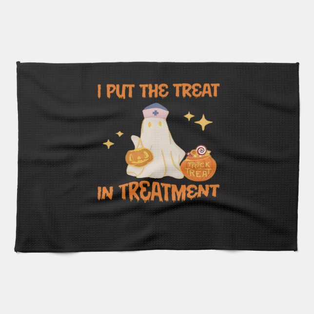 I Put Treat In Treatment Retro Funny Nurse Doctor  Kökshandduk (Horisontell)