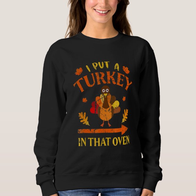 I Put Turkey In That Oven Couples Thanksgiving Vin T Shirt (Framsida)