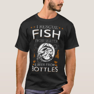 I Rädding Fisk från Vatten och öl från Flaskor FIS T Shirt