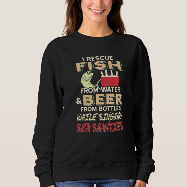 I Rädding fisk från Vatten och öl från Flaskor Whi T Shirt (Framsida)