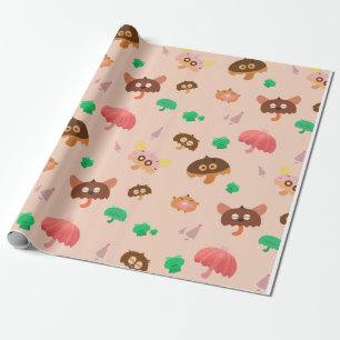 I Rain-Mushroom Umbrellas Mönster-Orangen Presentpapper