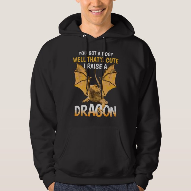 I Raise A Bearded Dragon Funny Beardie Lover Repti Hoodie (Framsida)