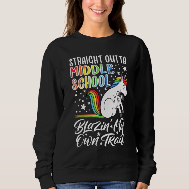 I Rak Outta Mitten School I Unicorn I Graduat T Shirt (Framsida)