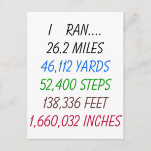 I Ran 26,2 miles Vykort