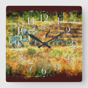 I rätt tid tar tid på leveransen som loggar fyrkantig klocka