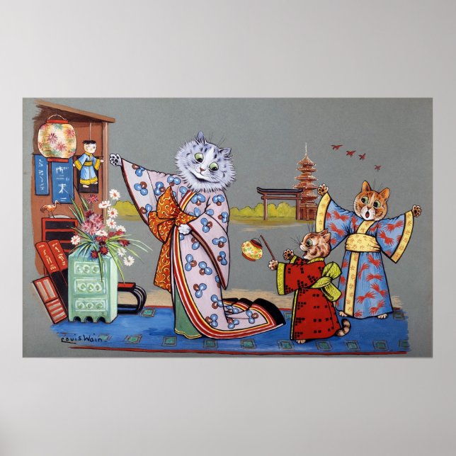 I rättvistans Japan, Louis Wain Poster (Framsidan)