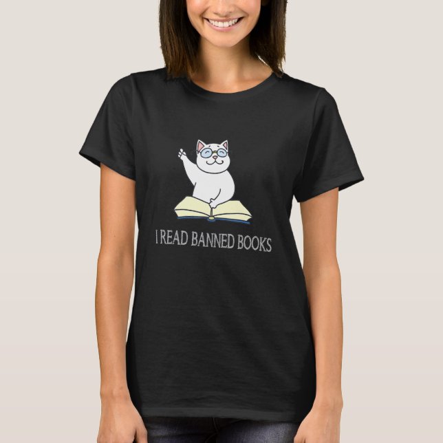 I Read Banned Books Costume  Week Librarian Reader T Shirt (Framsida)