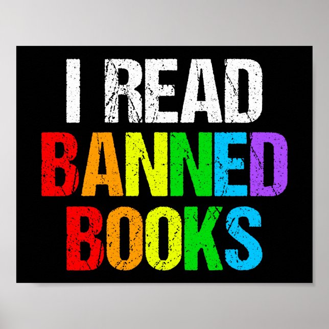 I Read Banned Books Rainbow Poster (Framsidan)