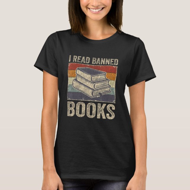 I Read Banned Books Week Librarian Freedom Reader  T Shirt (Framsida)