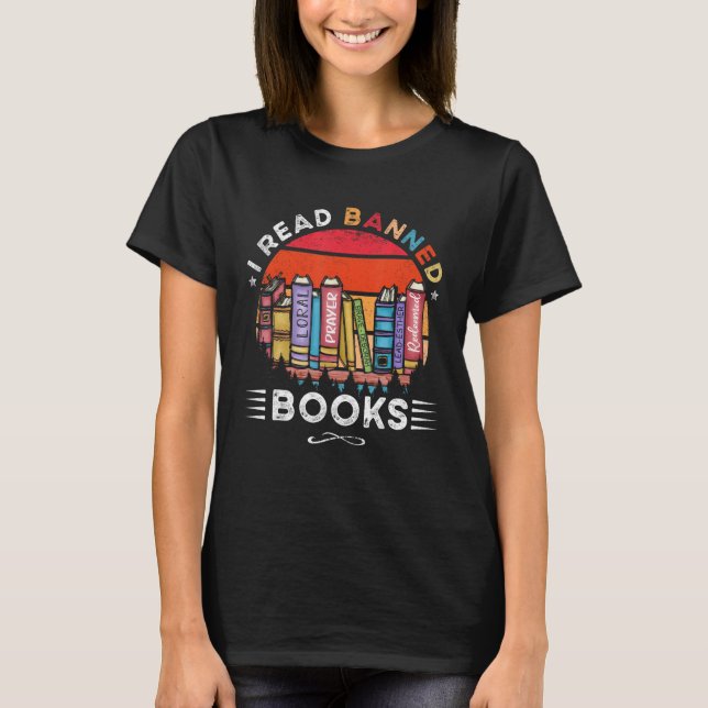 I Read Banned Books Week Librarian Freedom Reader T Shirt (Framsida)