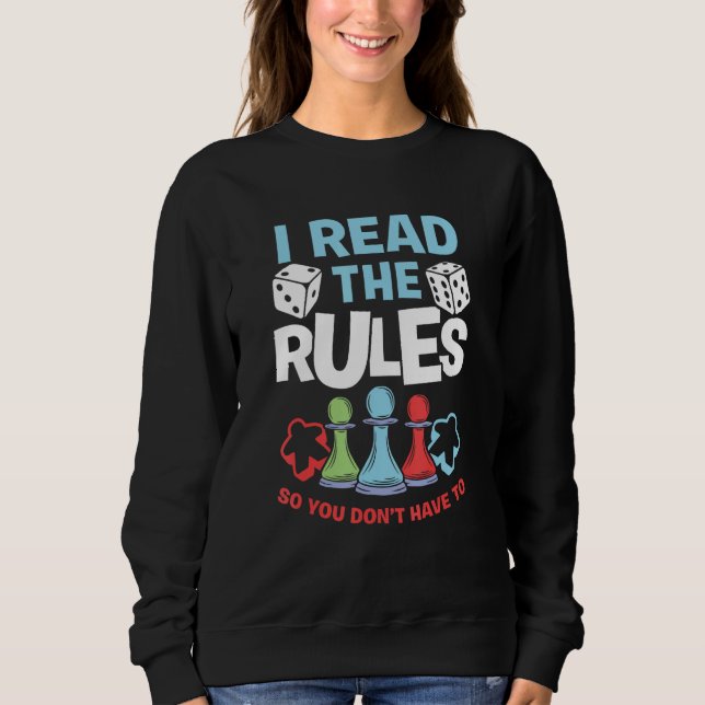 I Read The Rules Board Dice Chess Board Gaming Boa T Shirt (Framsida)