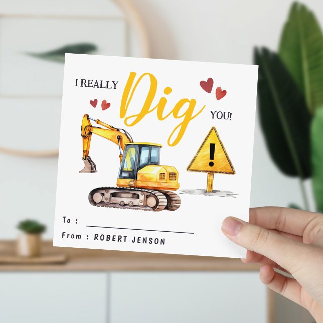 I Really Dig You | Valentines Day Class Julkort (Skapare uppladdad)